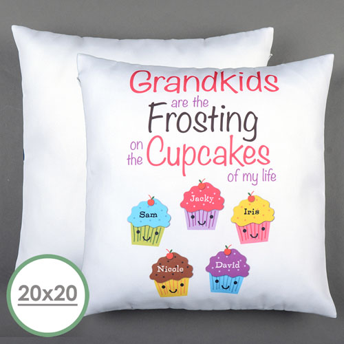 Five Cupcakes Personalised Large Pillow Cushion Cover 20