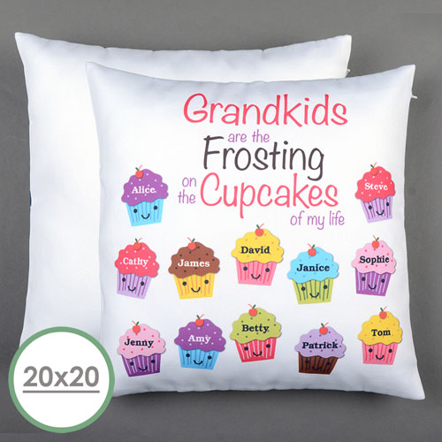 Twelve Cupcakes Personalised Large Pillow Cushion Cover 20