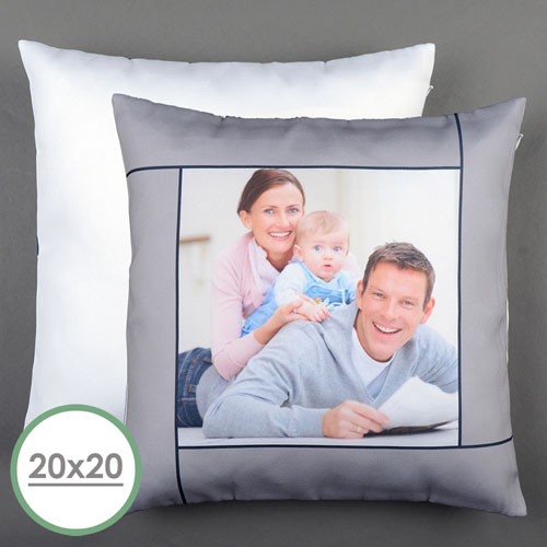 Grey Personalised Large Pillow Cushion Cover 20