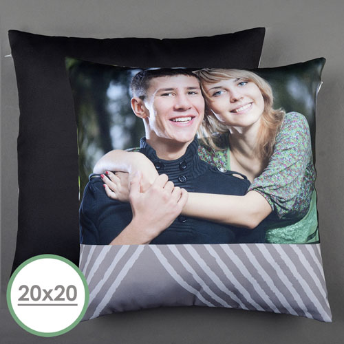 Grey Print Personalised Large Pillow Cushion Cover 20