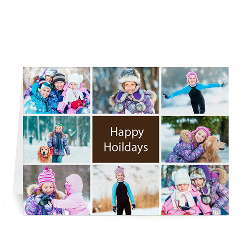 Custom Printed 8 Photo Collage Great Joy  Chocolate Greeting Card