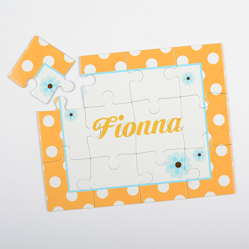 Dots And Flowers Personalised Kids Puzzle