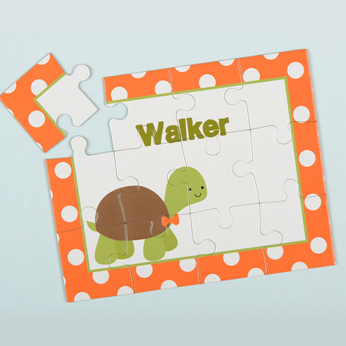 Polka Dot Turtle Personalised Kids Puzzle