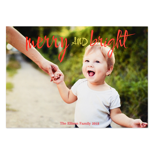 Merry And Bright Personalised Photo Christmas Card