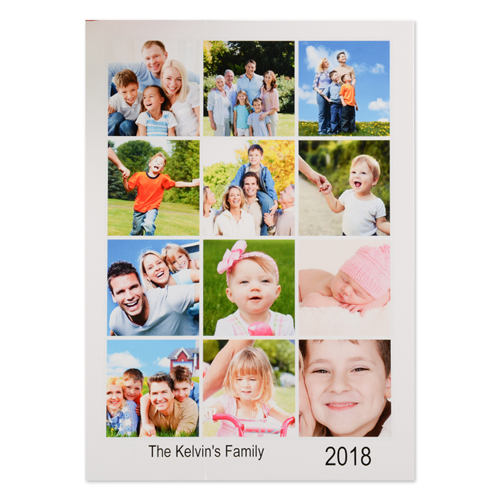 White Twelve Collage Personalised Photo Christmas Card
