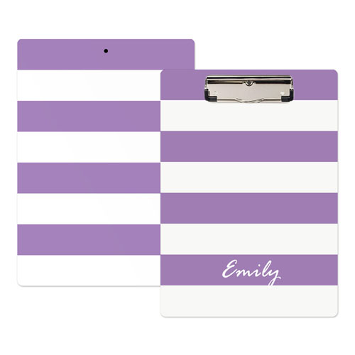 Purple Stripe Personalised Clipboard