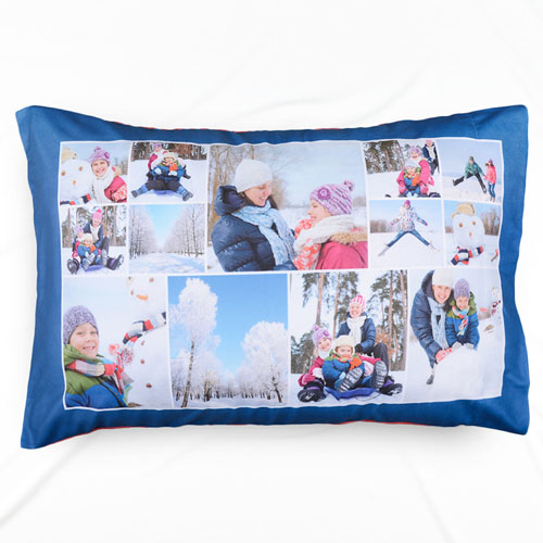 Navy Personalised Collage Pillowcase