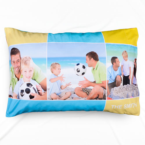 Colourful Three Collage Personalised Photo Pillowcase