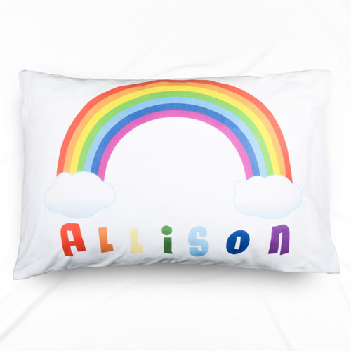 Rainbow Personalised Name Pillowcase