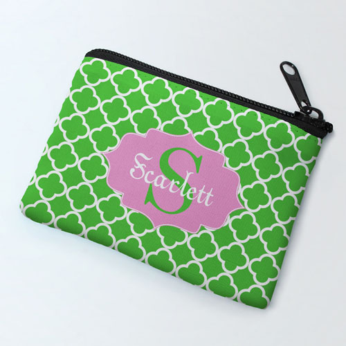 Green Clover Personalised Coin Purse