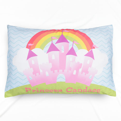 Pink Castle Personalised Name Pillowcase