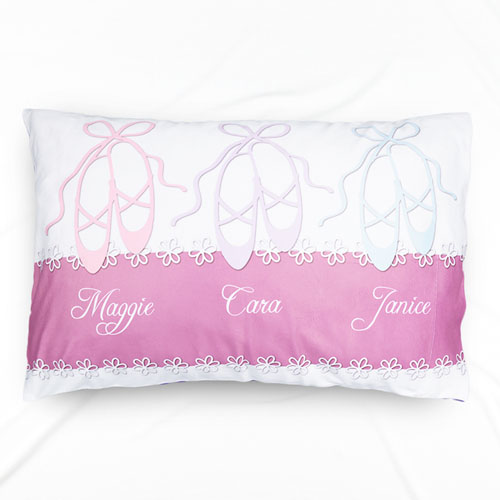Ballet Shoes Personalised Name Pillowcase