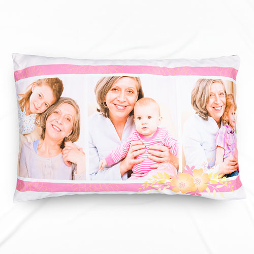 Floral Photo Collage Personalised Pillowcase