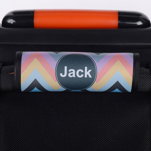Colourful Chevron Personalised Luggage Handle Wrap