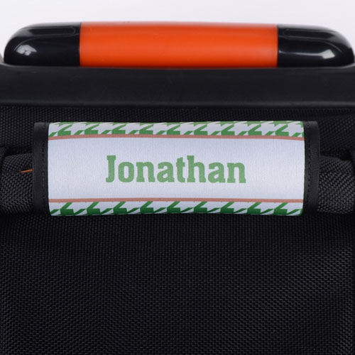 Green Hounds Tooth Personalised Luggage Handle Wrap