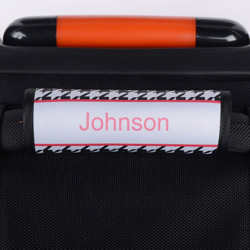 Black Hounds Tooth Personalised Luggage Handle Wrap