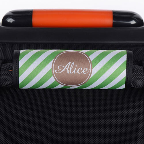 Green Stripe Personalised Luggage Handle Wrap