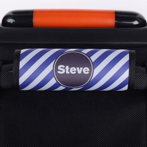 Purple Stripe Personalised Luggage Handle Wrap