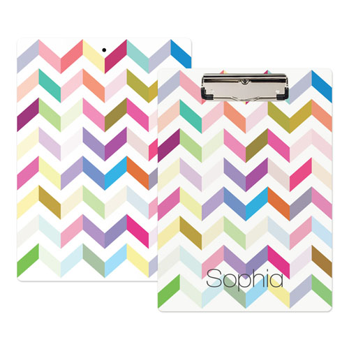 Colourful Zig Zag Personalised Clipboard