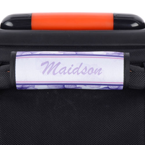 Purple Pansy Personalised Luggage Handle Wrap