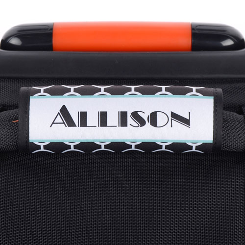Black Circle Aqua Frame Personalised Luggage Handle Wrap