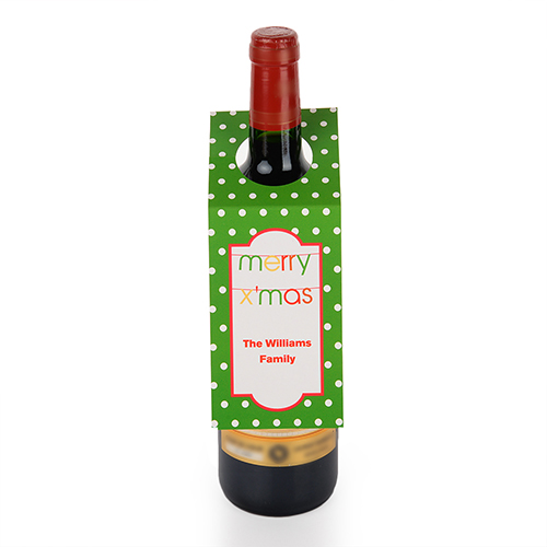 Banner Merry X’Mas Personalised Wine Tag, set of 6