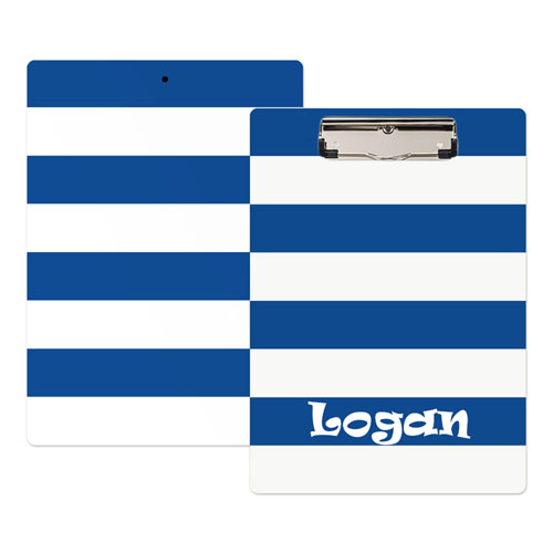 Navy White Stripe Personalised Clipboard