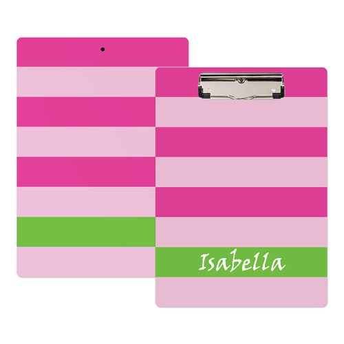 Pink Stripe Personalised Clipboard