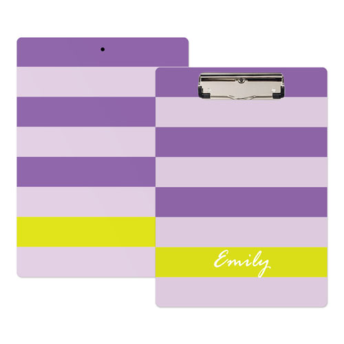 Purple Stripe Personalised Clipboard