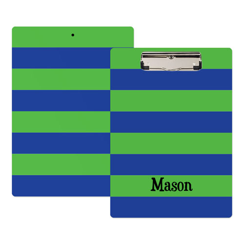 Green Navy Stripe Personalised Clipboard