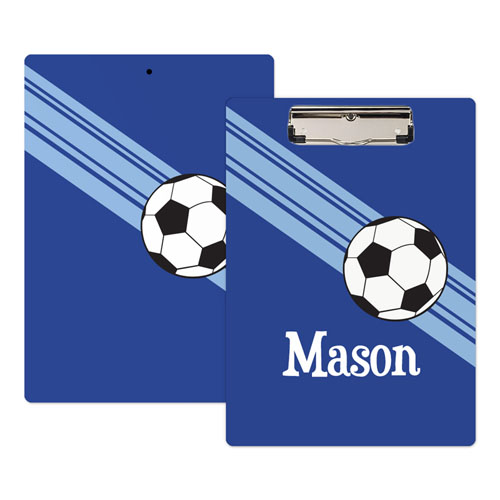 Royal Blue Soccer Coach Personalised Clipboard