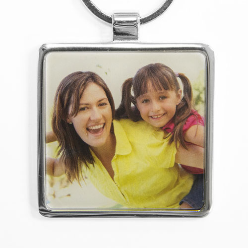 Personalised Photo Square Metal Keychain (Large)