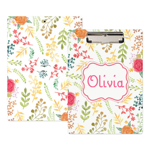 Watercolour Floral Personalised Clipboard
