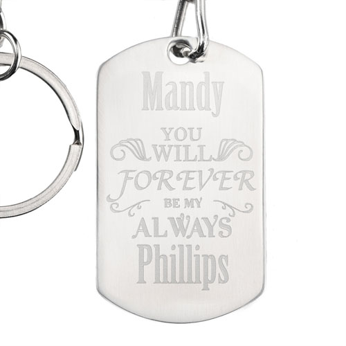 Forever Personalised Dog Tag Keychain