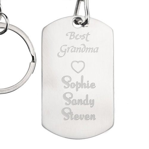 Best Grandma Personalised Dog Tag Keychain