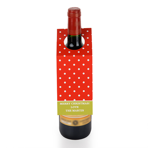 Red Polka Dots Personalised Wine Tag, set of 6