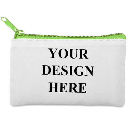 Custom Full Colour Print Medium (2 Side Same Image) Green Zipper Cosmetic Bag