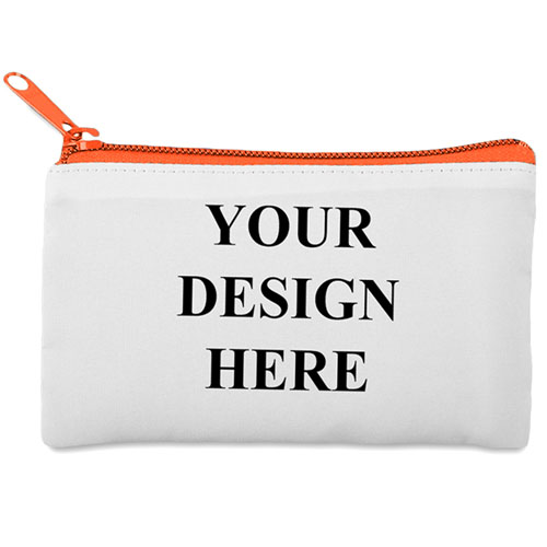 Custom Full Colour Print Medium (2 Side Same Image) Orange Zipper Cosmetic Bag