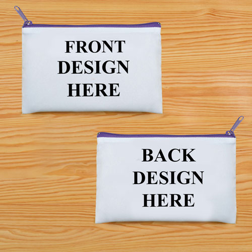 Custom Full Colour Print Medium (2 Side Different Image) Purple Cosmetic Bag