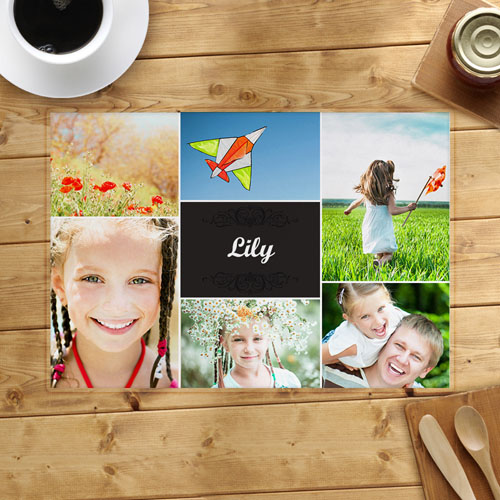 Six Collage Photo Personalised Placemat