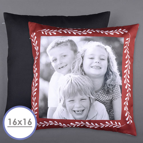 Red Frame Personalised Photo Pillow Cushion Cover 16