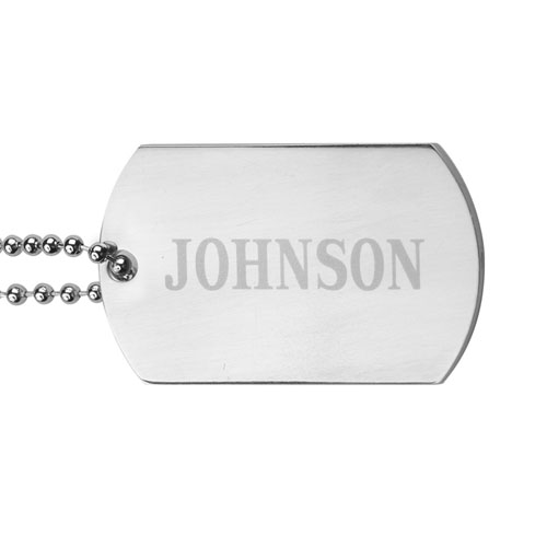 Personalised Name Engraved Dog Tag Pendant