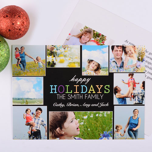 Cheerful Holiday Personalised Photo Card