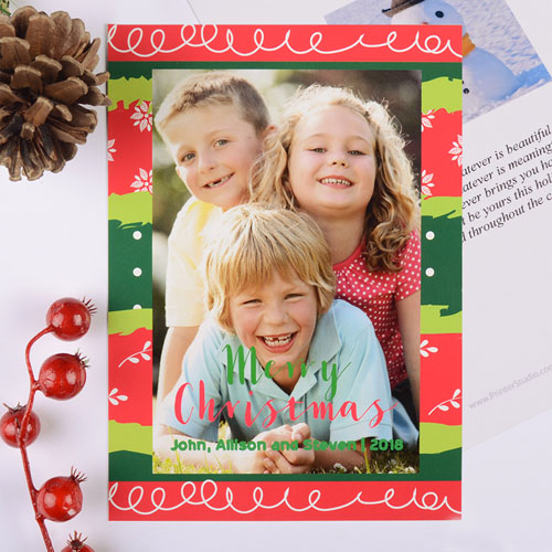 Colourful Christmas Personalised Photo Card