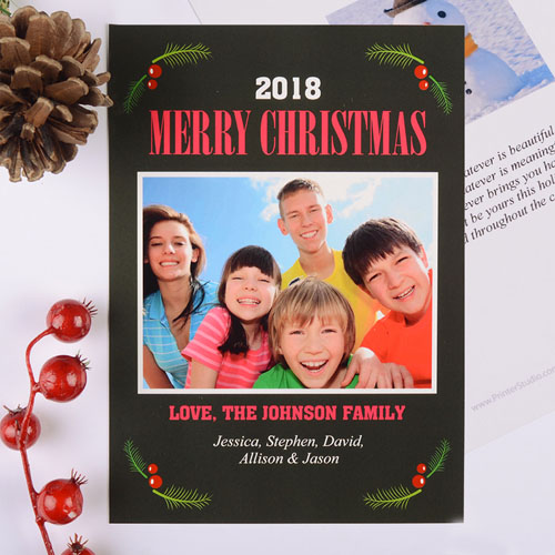 Merry Berry Personalised Christmas Photo Card