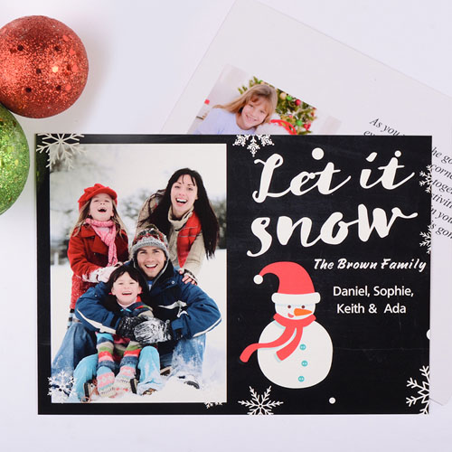 Let It Snow Personalised Photo Christmas Card