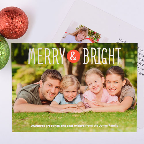 Merry & Bright Personalised Christmas Photo Card