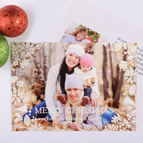 White Christmas Personalised Photo Card