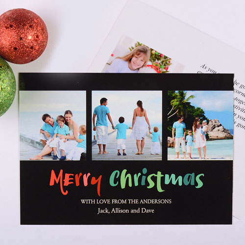 Painted Christmas Personalised Photo Card