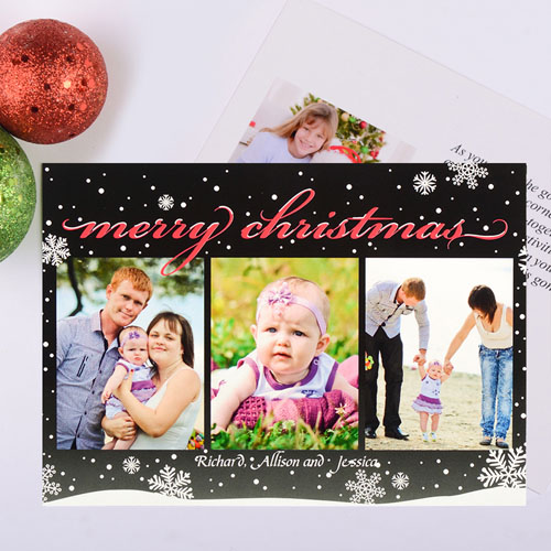 Frosted Season Personalised Photo Christmas Card